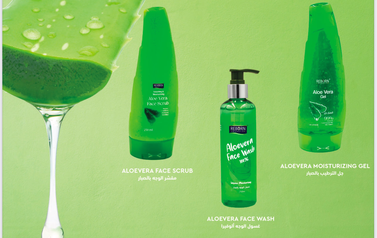 Reborn Beauty Aloe Vera Face Wash & Moisturizing Gel 250ml – Hydrating Cleanser & Soothing Gel for All Skin Types – Gentle Daily Skincare – UAE