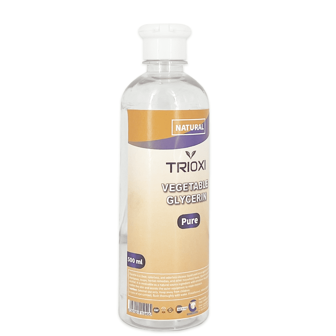 Trioxi Natural Organic Vegetable Glycerin 500ML โ Pack of 2 | 100% Pure, USP Grade, Skin & Hair Moisturizer, DIY Beauty & Food-Grade Use