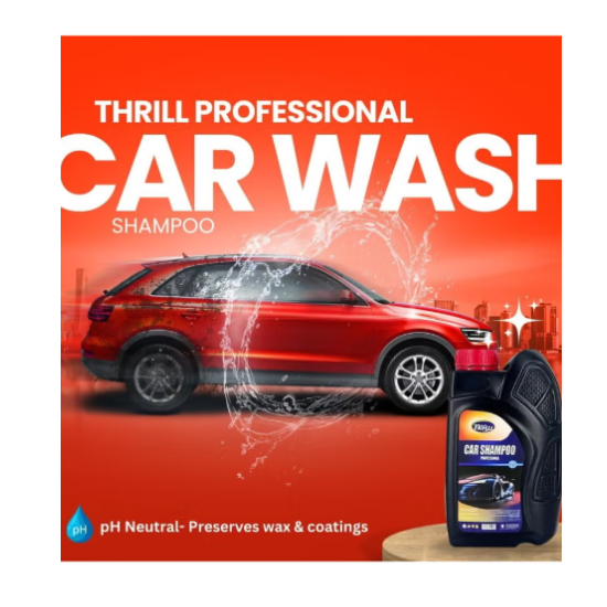 Thrill Car Shampoo 1 Ltr Pack of 3 – Powerful Foaming Formula | Deep Clean, Streak-Free Shine & Paint Protection | Safe for All Vehicle Surfaces | Easy Rinse Car Wash Solution
