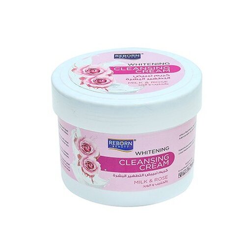 Reborn Beauty Whitening Facial Cleansing Cream Milk & Rose 500Ml 6 Pcs