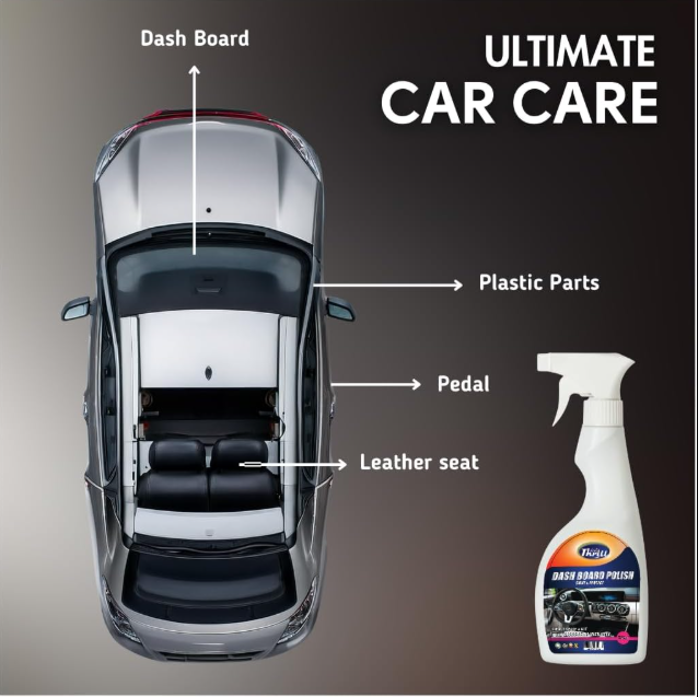 Thrill Dashboard Polish 700ML – Pack of 3 | Premium Car Interior Cleaner & Protector | Long-Lasting Shine for Dashboard, Vinyl, Plastic & Leather