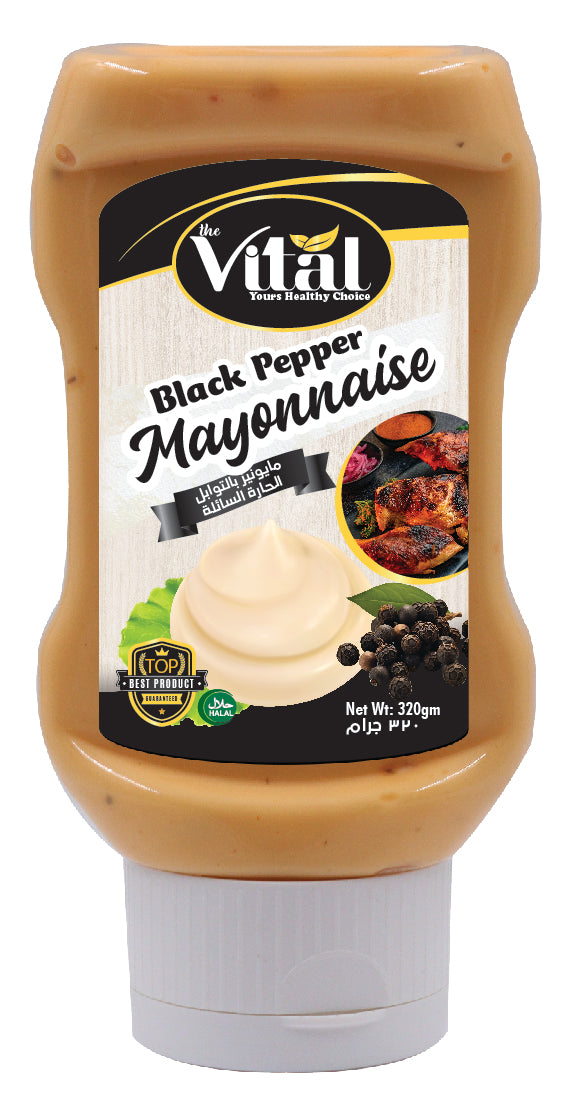 Vital Flavored Mayonnaise – 320g PET Squeeze Bottle – Garlic, Chili, Lemon, Herb & More – Smooth & Tasty Mayo