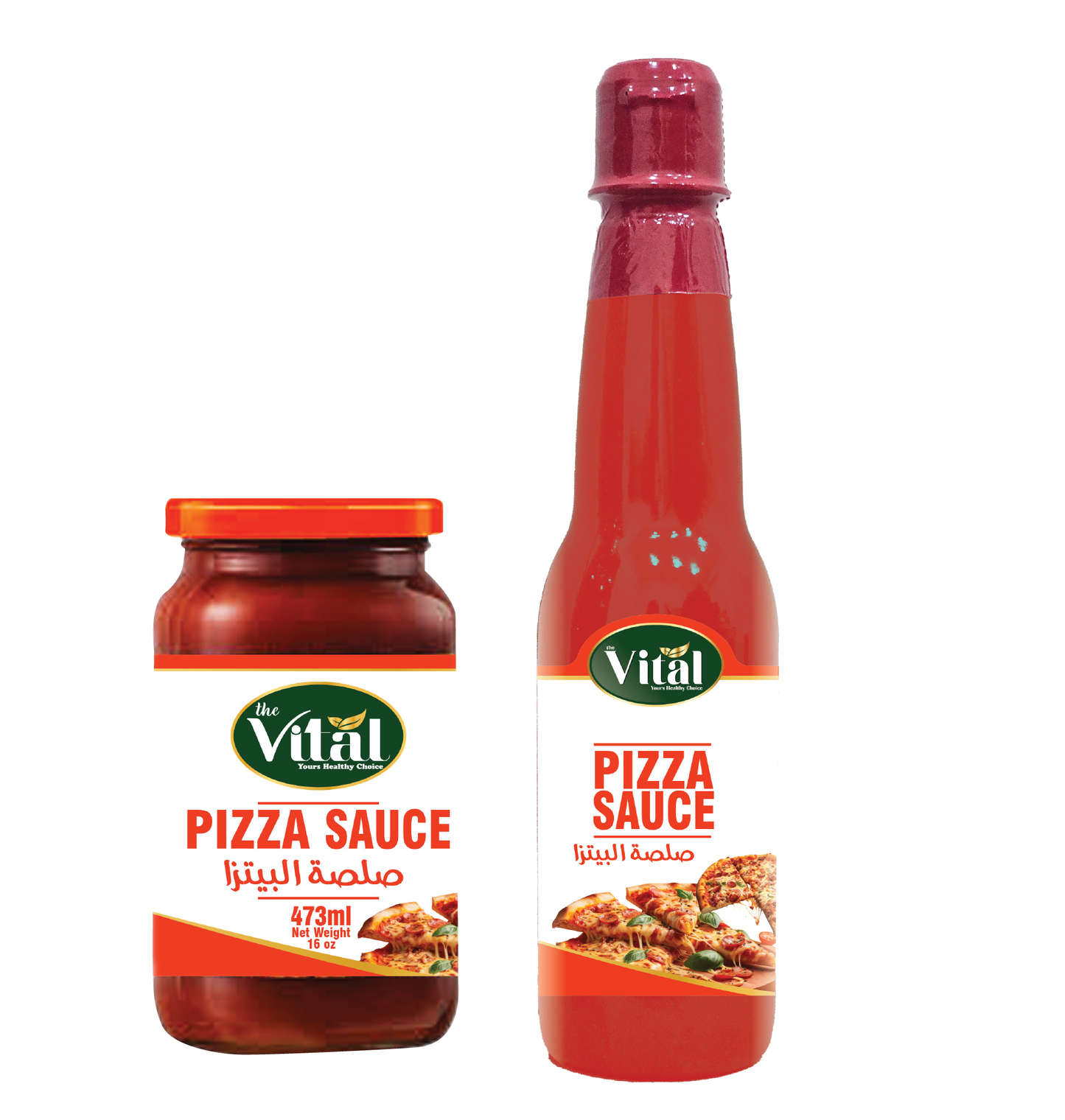 Vital Pizza Sauce – Rich Tomato Base for Pizza & Pasta | Available in 335ml PET & 473ml Glass Bottle