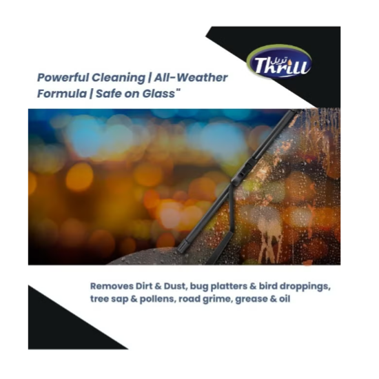 Thrill Windshield Washer Fluid 5 Ltr – Ready-to-Use Glass Cleaner for Cars, SUVs & Trucks | Streak-Free Shine | Bug, Dirt & Grime Remover | UAE Automotive Use