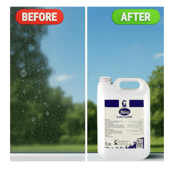 Thrill High-Grade Streak-Free Glass Cleaner 5L – Powerful Formula for Crystal Clear Shine | Fast-Drying, Smudge-Free Finish | Ideal for Windows, Mirrors & Automotive Glass