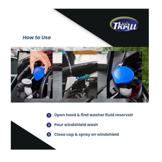 Thrill Windshield Washer Fluid 5 Ltr – Ready-to-Use Glass Cleaner for Cars, SUVs & Trucks | Streak-Free Shine | Bug, Dirt & Grime Remover | UAE Automotive Use