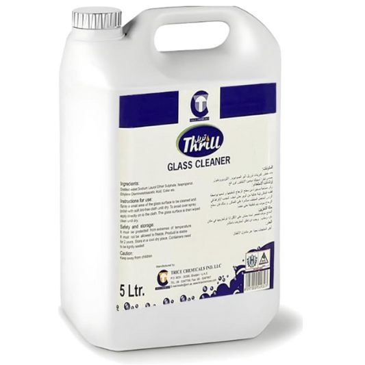 Thrill High-Grade Streak-Free Glass Cleaner 5L – Powerful Formula for Crystal Clear Shine | Fast-Drying, Smudge-Free Finish | Ideal for Windows, Mirrors & Automotive Glass